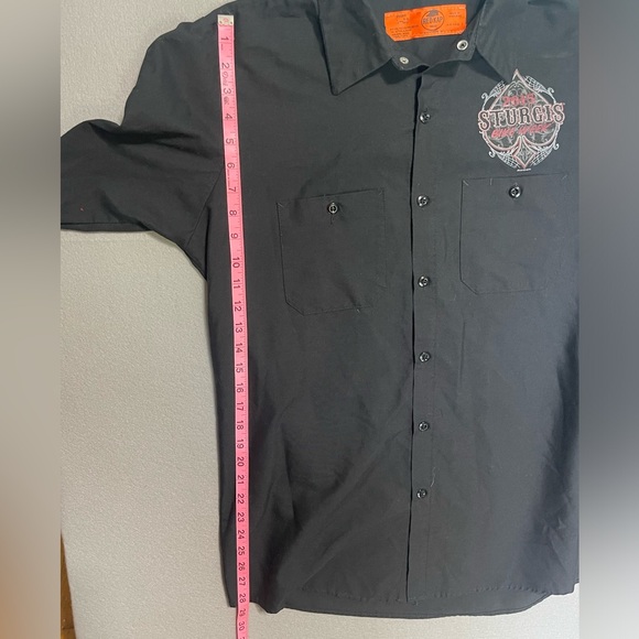 2015 STURGIS Bike Week Red Cap Motorcycle Short Sleeve Black Shirt Size Large - Picture 6 of 7